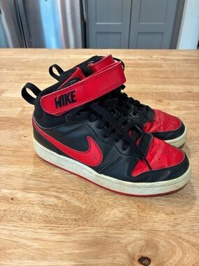 Nike Court Borough Mid 2 GS Kids Shoes Size 3.5 Color Red & Black CD7782-003 V